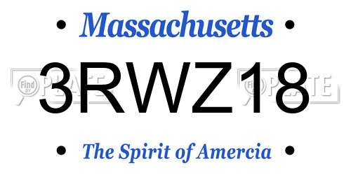 3RWZ18 Massachusetts License Plate