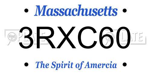 3RXC60 Massachusetts License Plate