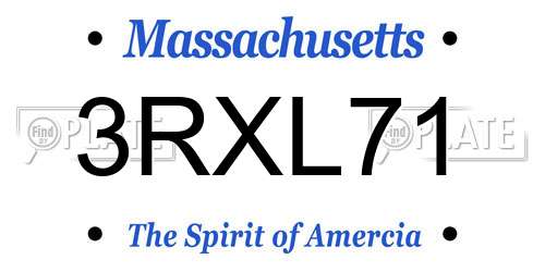 3RXL71 Massachusetts License Plate