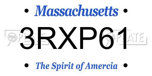 3RXP61 Massachusetts License Plate