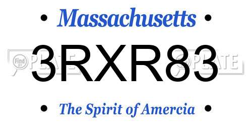 3RXR83 Massachusetts License Plate