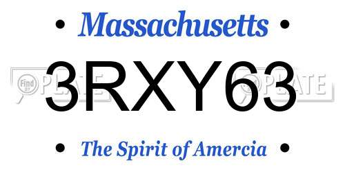 3RXY63 Massachusetts License Plate
