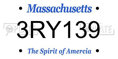 3RY139 Massachusetts License Plate