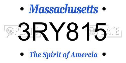 3RY815 Massachusetts License Plate
