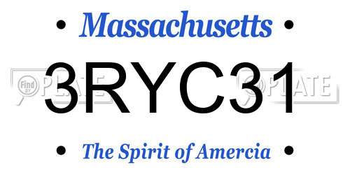 3RYC31 Massachusetts License Plate