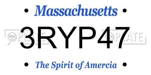 3RYP47 Massachusetts License Plate
