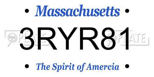 3RYR81 Massachusetts License Plate