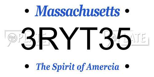 3RYT35 Massachusetts License Plate