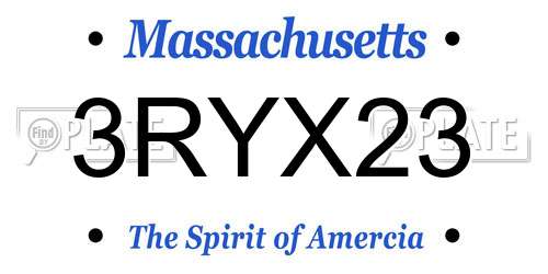 3RYX23 Massachusetts License Plate