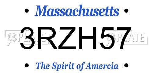 3RZH57 Massachusetts License Plate