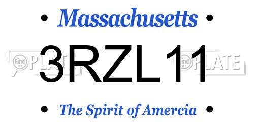 3RZL11 Massachusetts License Plate