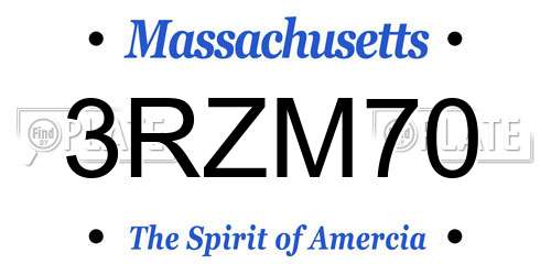 3RZM70 Massachusetts License Plate