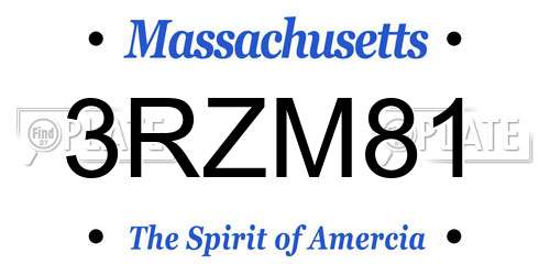 3RZM81 Massachusetts License Plate