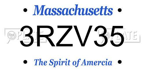 3RZV35 Massachusetts License Plate