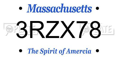 3RZX78 Massachusetts License Plate