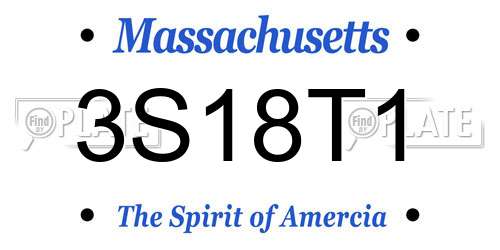 3S18T1 Massachusetts License Plate
