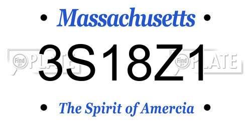 3S18Z1 Massachusetts License Plate
