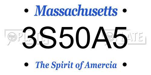 3S50A5 Massachusetts License Plate