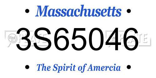 3S65046 Massachusetts License Plate