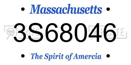 3S68046 Massachusetts License Plate