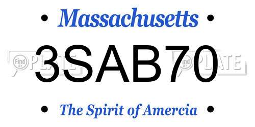 3SAB70 Massachusetts License Plate