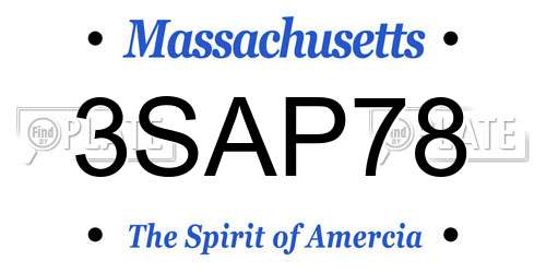 3SAP78 Massachusetts License Plate
