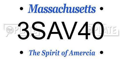 3SAV40 Massachusetts License Plate