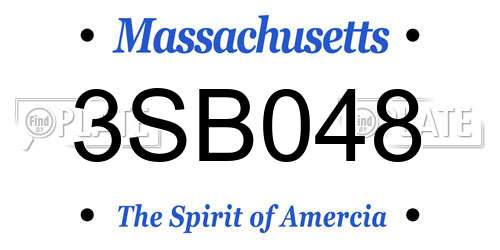 3SB048 Massachusetts License Plate