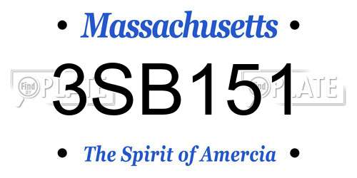 3SB151 Massachusetts License Plate