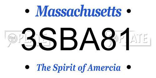 3SBA81 Massachusetts License Plate