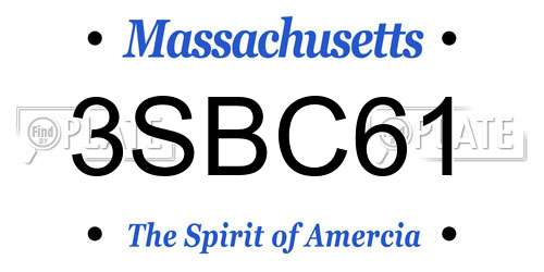 3SBC61 Massachusetts License Plate