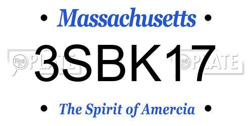 3SBK17 Massachusetts License Plate