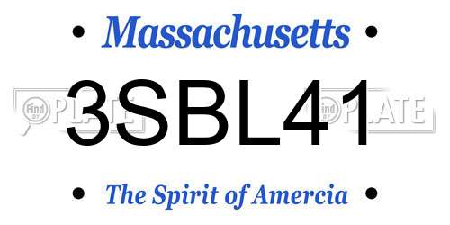 3SBL41 Massachusetts License Plate
