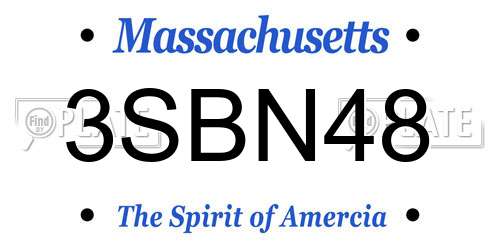 3SBN48 Massachusetts License Plate