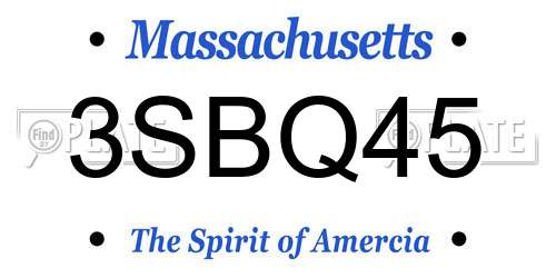 3SBQ45 Massachusetts License Plate