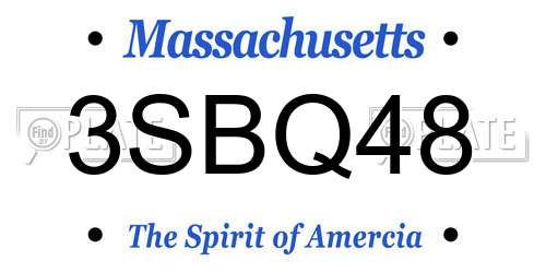3SBQ48 Massachusetts License Plate