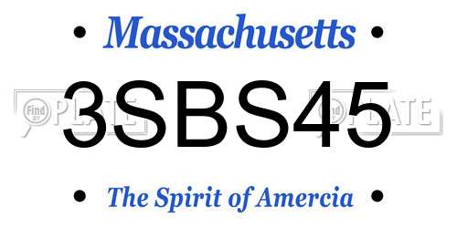 3SBS45 Massachusetts License Plate
