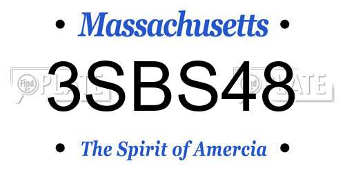 3SBS48 Massachusetts License Plate