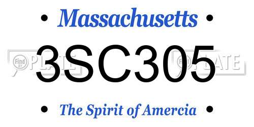 3SC305 Massachusetts License Plate