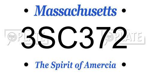 3SC372 Massachusetts License Plate