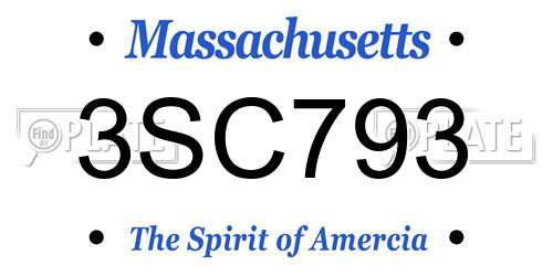 3SC793 Massachusetts License Plate