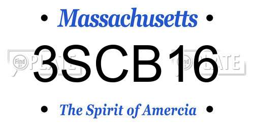 3SCB16 Massachusetts License Plate