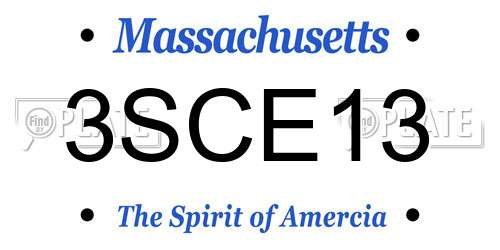 3SCE13 Massachusetts License Plate