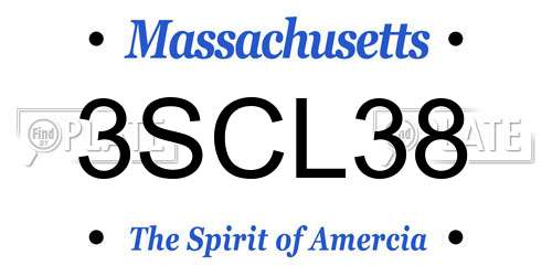 3SCL38 Massachusetts License Plate