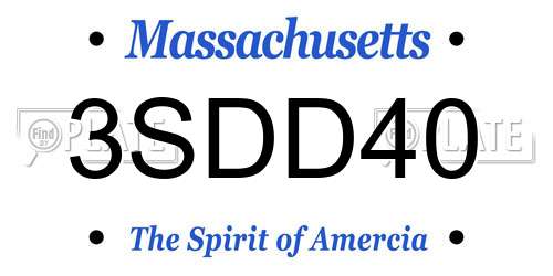 3SDD40 Massachusetts License Plate