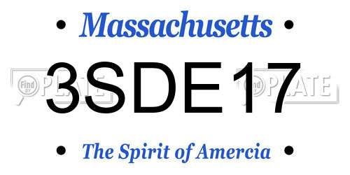 3SDE17 Massachusetts License Plate