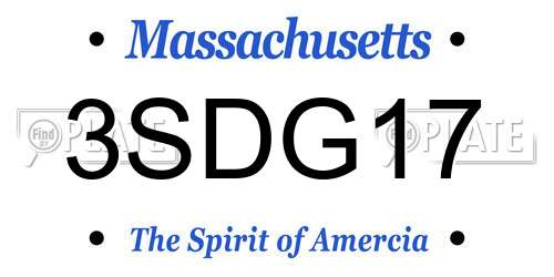 3SDG17 Massachusetts License Plate