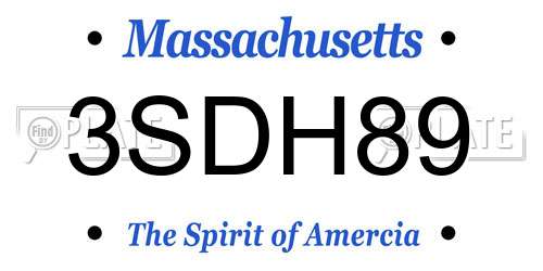 3SDH89 Massachusetts License Plate