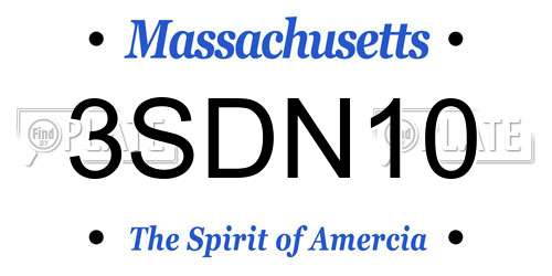 3SDN10 Massachusetts License Plate
