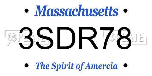 3SDR78 Massachusetts License Plate